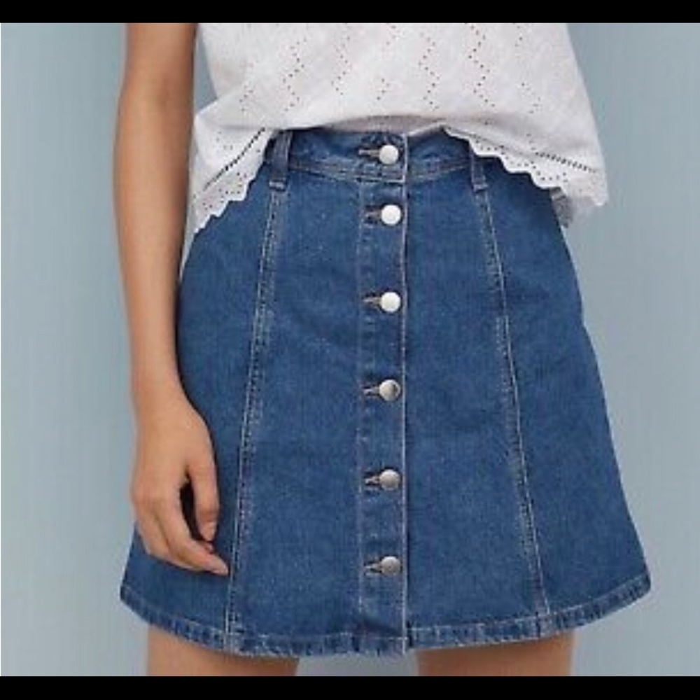 Button Up Jean Skirt